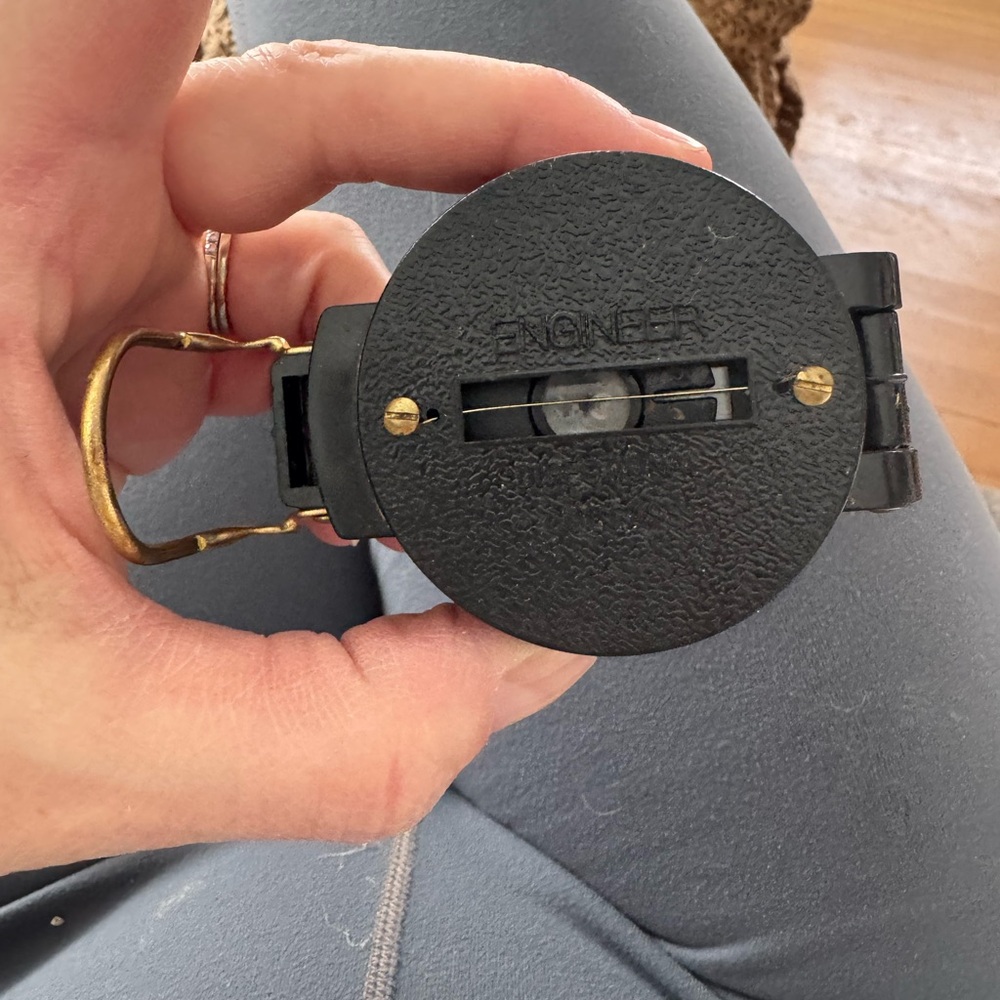 Black Engineer Compass with Gold Accents